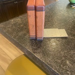 Solid  exotic wood bookends